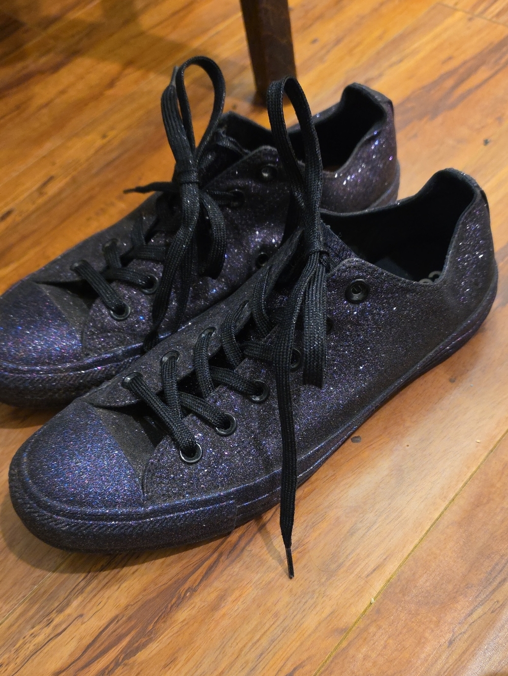Converse Black Purple Glitter Low-Top Sneakers Size 10 Men's 8